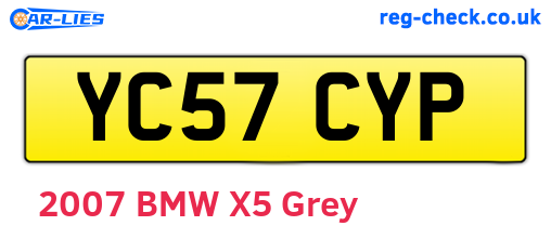 YC57CYP are the vehicle registration plates.