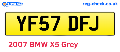 YF57DFJ are the vehicle registration plates.