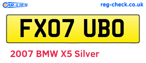 FX07UBO are the vehicle registration plates.