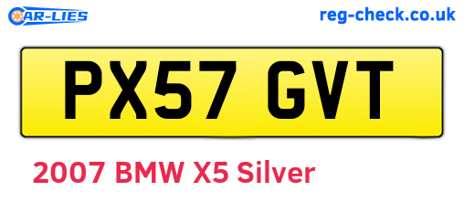 PX57GVT are the vehicle registration plates.