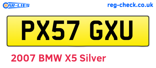 PX57GXU are the vehicle registration plates.