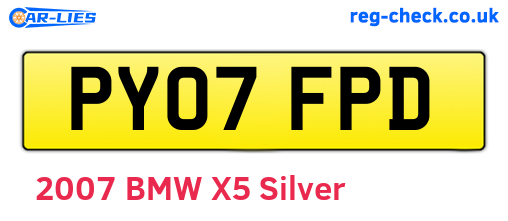 PY07FPD are the vehicle registration plates.