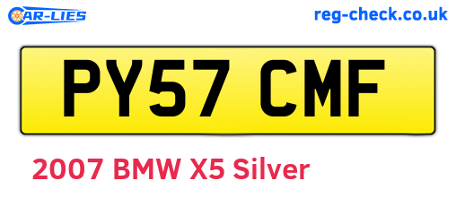 PY57CMF are the vehicle registration plates.
