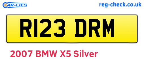 R123DRM are the vehicle registration plates.