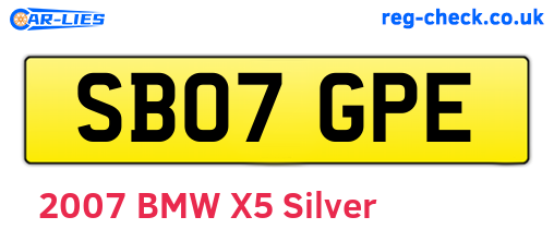 SB07GPE are the vehicle registration plates.
