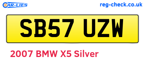 SB57UZW are the vehicle registration plates.