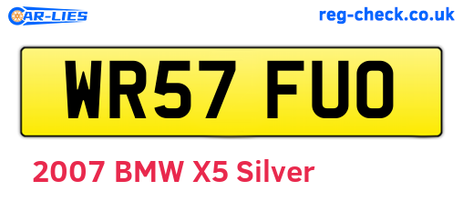 WR57FUO are the vehicle registration plates.