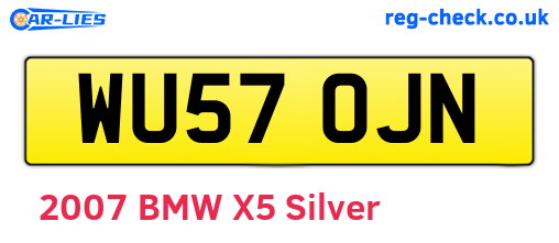 WU57OJN are the vehicle registration plates.