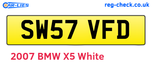 SW57VFD are the vehicle registration plates.