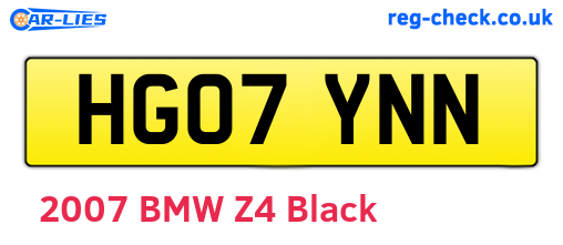 HG07YNN are the vehicle registration plates.