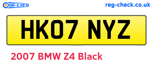 HK07NYZ are the vehicle registration plates.