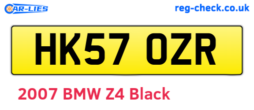 HK57OZR are the vehicle registration plates.