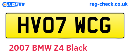 HV07WCG are the vehicle registration plates.