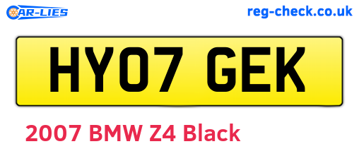 HY07GEK are the vehicle registration plates.