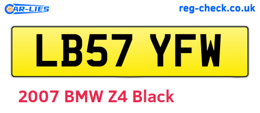 LB57YFW are the vehicle registration plates.