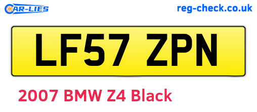 LF57ZPN are the vehicle registration plates.