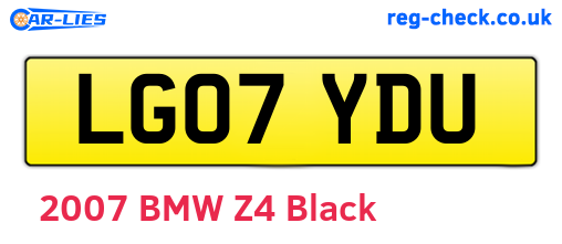LG07YDU are the vehicle registration plates.
