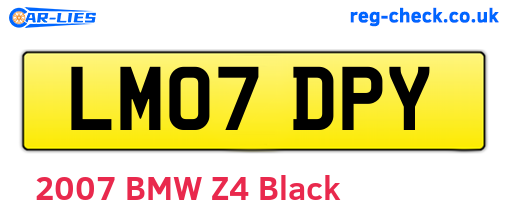 LM07DPY are the vehicle registration plates.