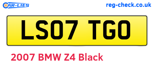 LS07TGO are the vehicle registration plates.
