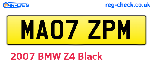 MA07ZPM are the vehicle registration plates.