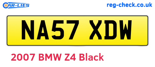 NA57XDW are the vehicle registration plates.