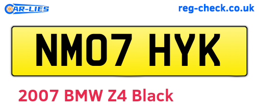 NM07HYK are the vehicle registration plates.