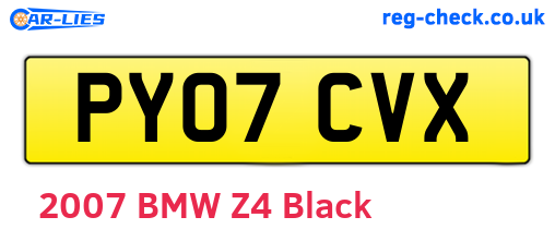 PY07CVX are the vehicle registration plates.