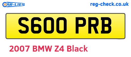 S600PRB are the vehicle registration plates.