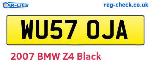 WU57OJA are the vehicle registration plates.