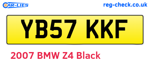 YB57KKF are the vehicle registration plates.