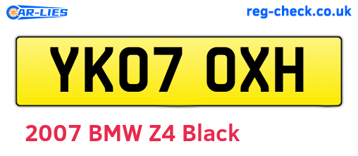 YK07OXH are the vehicle registration plates.