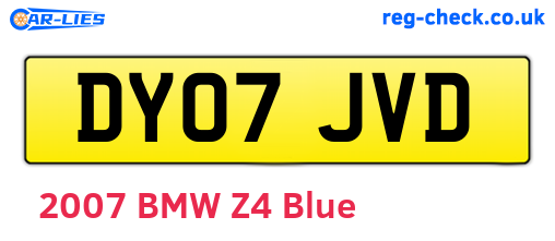 DY07JVD are the vehicle registration plates.