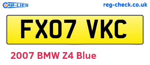 FX07VKC are the vehicle registration plates.