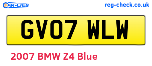 GV07WLW are the vehicle registration plates.