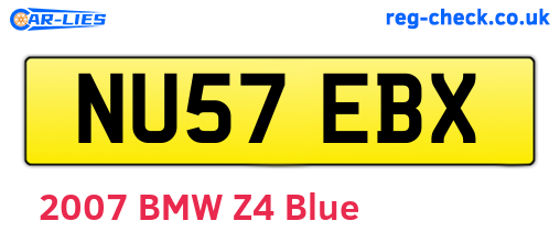 NU57EBX are the vehicle registration plates.