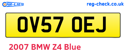 OV57OEJ are the vehicle registration plates.