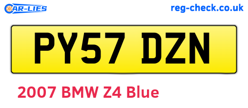 PY57DZN are the vehicle registration plates.