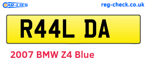 R44LDA are the vehicle registration plates.