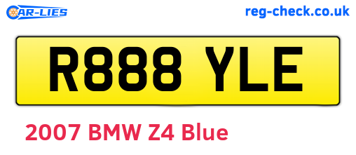 R888YLE are the vehicle registration plates.