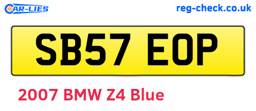SB57EOP are the vehicle registration plates.
