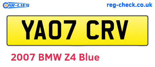 YA07CRV are the vehicle registration plates.