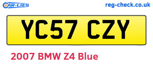 YC57CZY are the vehicle registration plates.
