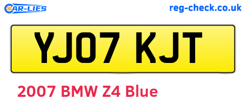 YJ07KJT are the vehicle registration plates.