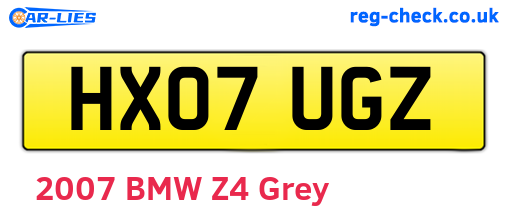 HX07UGZ are the vehicle registration plates.