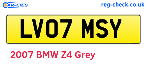 LV07MSY are the vehicle registration plates.