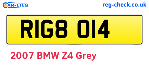 RIG8014 are the vehicle registration plates.