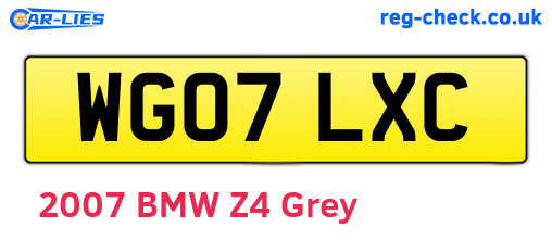 WG07LXC are the vehicle registration plates.