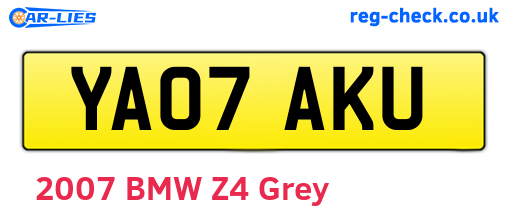 YA07AKU are the vehicle registration plates.