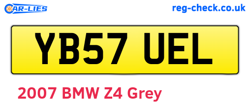 YB57UEL are the vehicle registration plates.