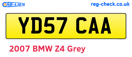 YD57CAA are the vehicle registration plates.